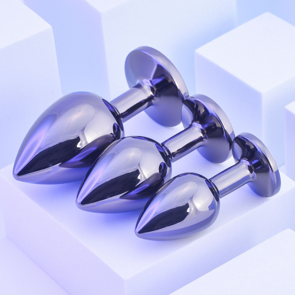 Playboy Pleasure PLEASURE 3 WAYS - Metal Butt Plugs - Set of 3 Sizes - Hush Store Sydney 