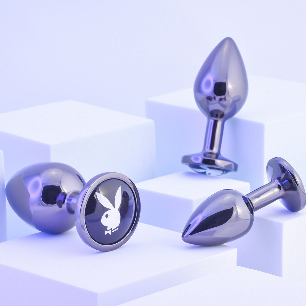 Playboy Pleasure PLEASURE 3 WAYS - Metal Butt Plugs - Set of 3 Sizes - Hush Store Sydney 