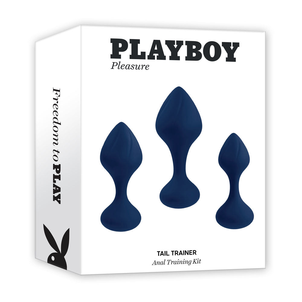Playboy Pleasure TAIL TRAINER - Black Butt Plugs - Set of 3 Sizes - Hush Store Sydney 