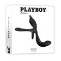 Playboy Pleasure The 3 Way - Black USB Rechargeable Vibrating Cock Ring with Wireless Remote