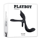 Playboy Pleasure The 3 Way - Black USB Rechargeable Vibrating Cock Ring with Wireless Remote