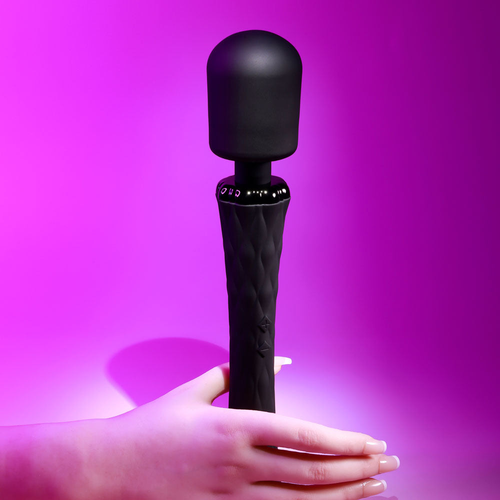 Playboy Pleasure ROYAL - Black 29.2 cm USB Rechargeable Massage Wand - Hush Store Sydney 