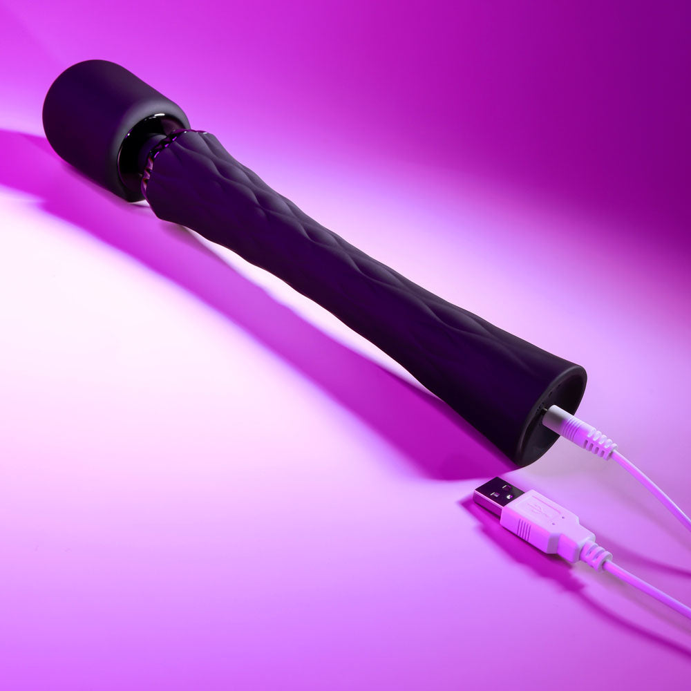 Playboy Pleasure ROYAL - Black 29.2 cm USB Rechargeable Massage Wand - Hush Store Sydney 