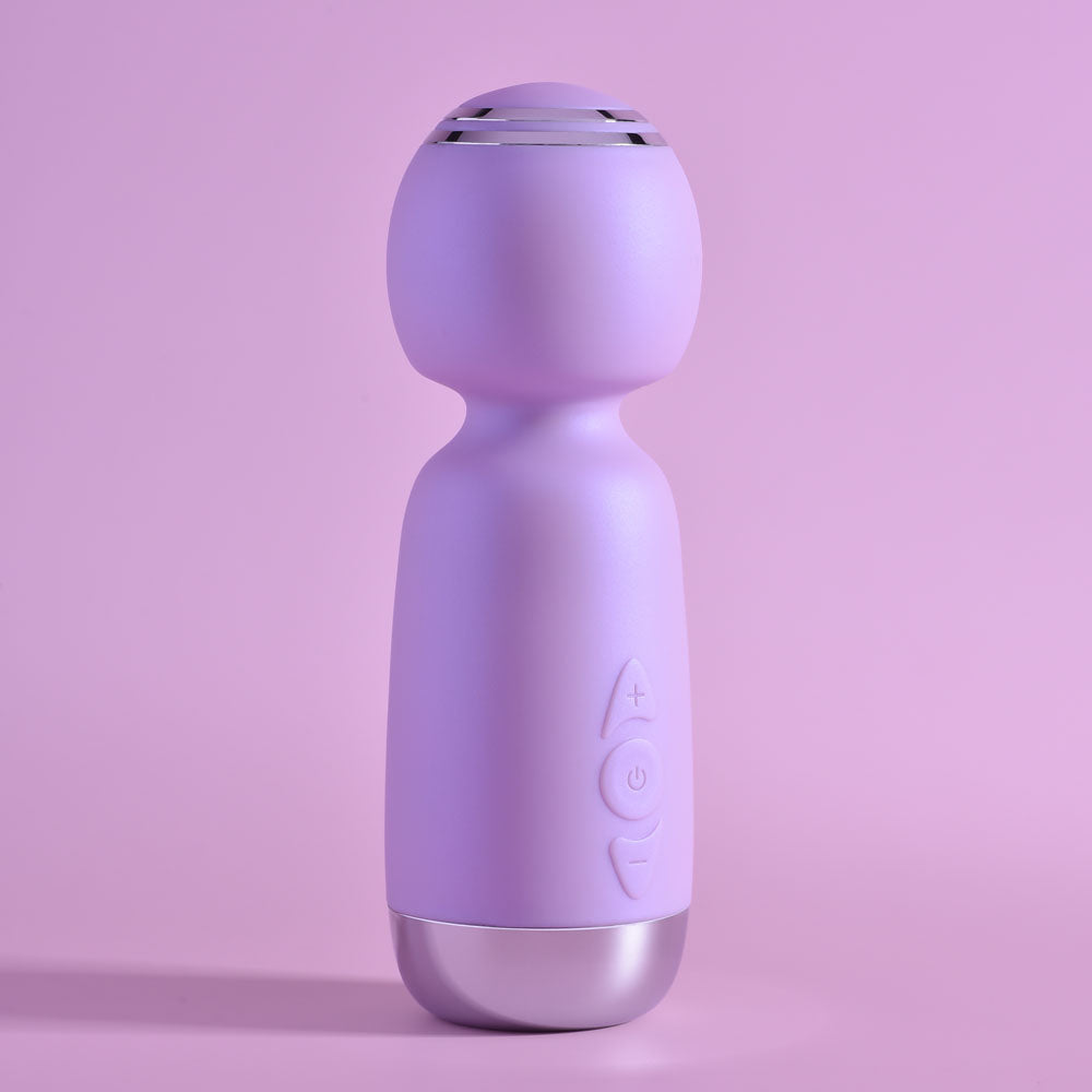 Playboy Pleasure ROYAL MINI - Lilac 12.5 cm USB Rechargeable Mini Wand Vibrator - Hush Store Sydney 
