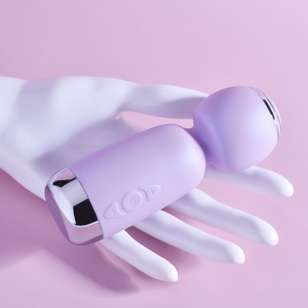 Playboy Pleasure ROYAL MINI - Lilac 12.5 cm USB Rechargeable Mini Wand Vibrator - Hush Store Sydney 