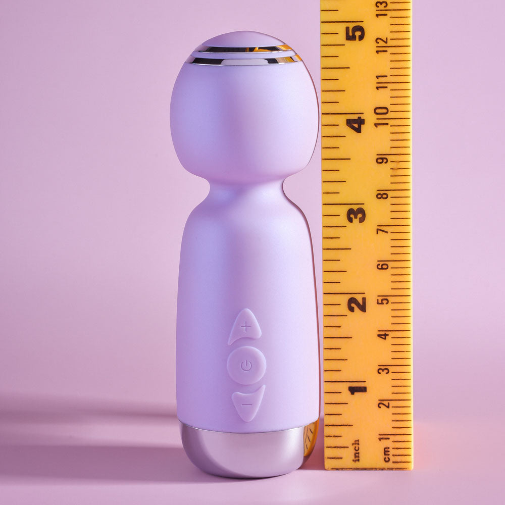Playboy Pleasure ROYAL MINI - Lilac 12.5 cm USB Rechargeable Mini Wand Vibrator - Hush Store Sydney 