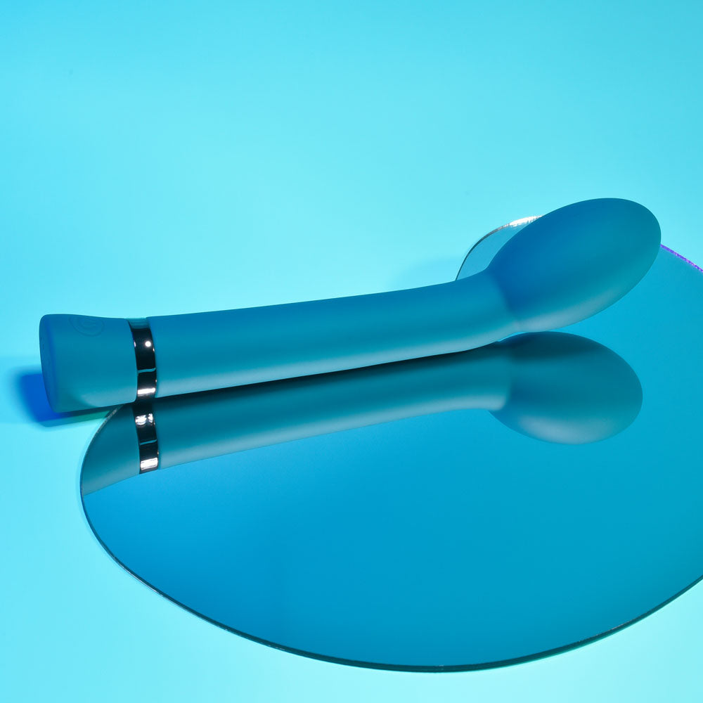 Playboy Pleasure ON THE SPOT - Blue 21.6 cm USB Rechargeable G-Spot Vibrator - Hush Store Sydney 