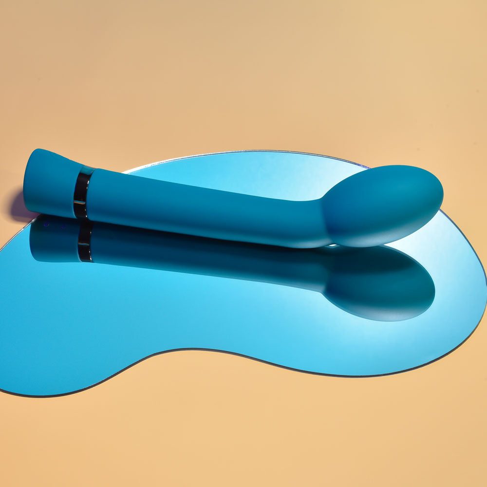 Playboy Pleasure ON THE SPOT - Blue 21.6 cm USB Rechargeable G-Spot Vibrator - Hush Store Sydney 