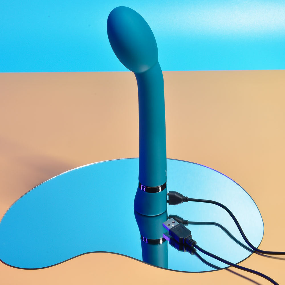 Playboy Pleasure ON THE SPOT - Blue 21.6 cm USB Rechargeable G-Spot Vibrator - Hush Store Sydney 