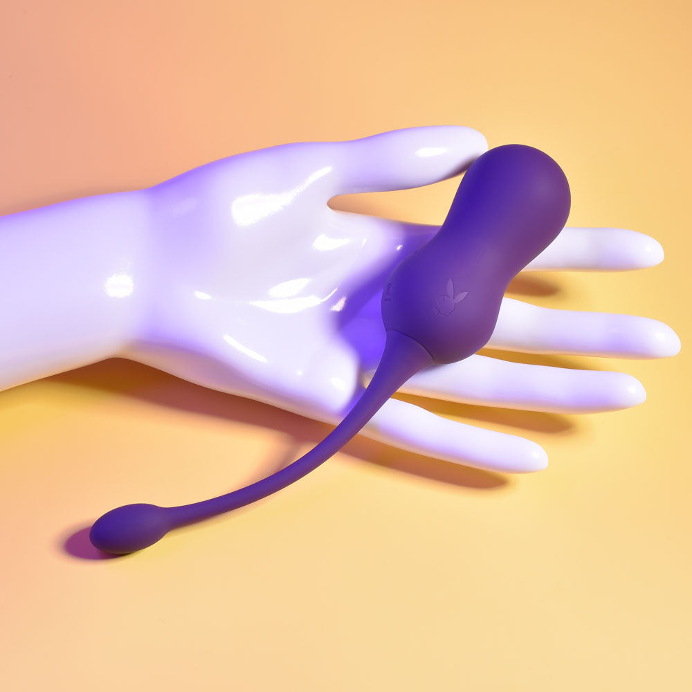 Playboy Pleasure DOUBLE TIME - Purple USB Rechargeable Vibrating Kegel Balls - Hush Store Sydney 