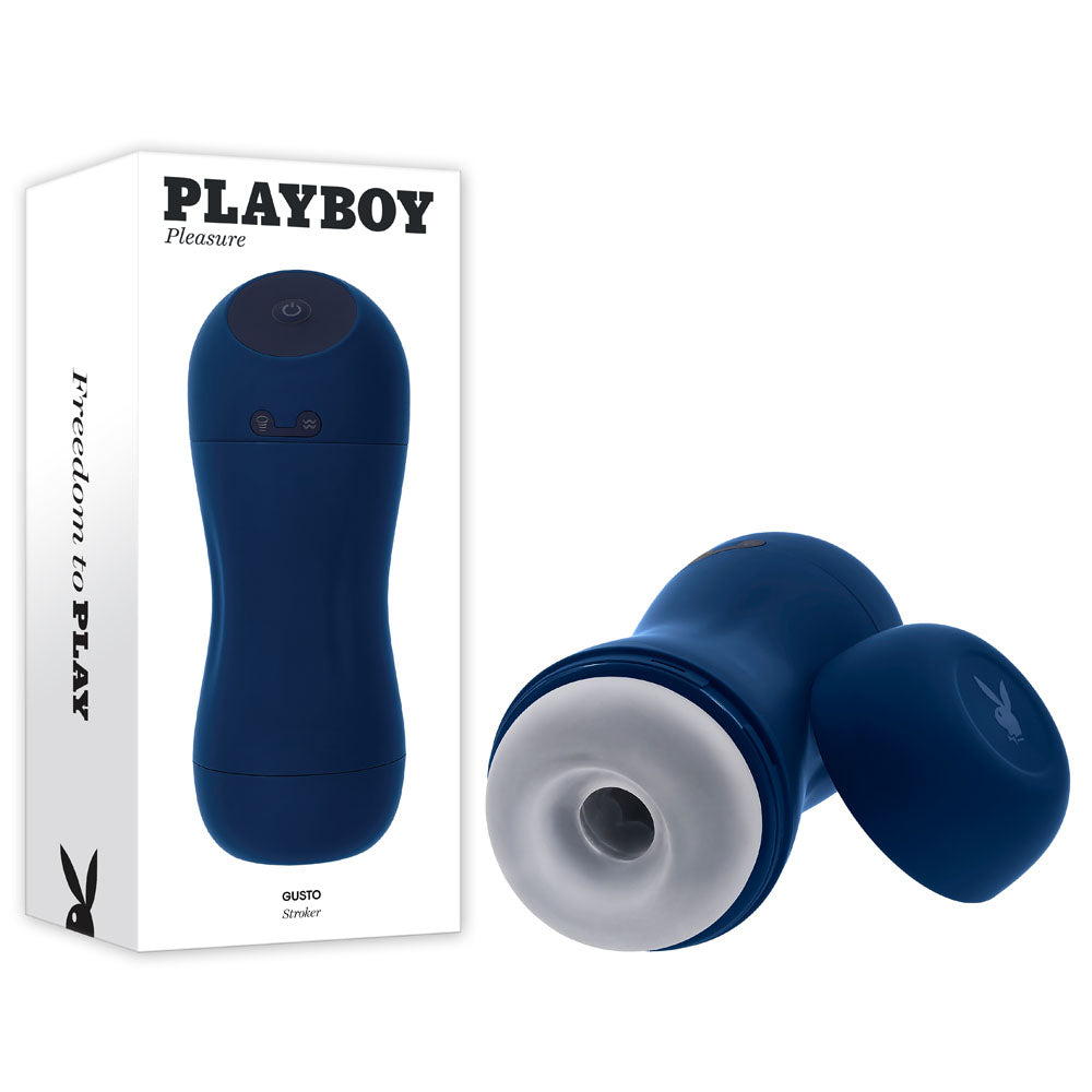 Playboy Pleasure GUSTO - USB Rechargeable Vibrating & Sucking Masturbator - Hush Store Sydney 