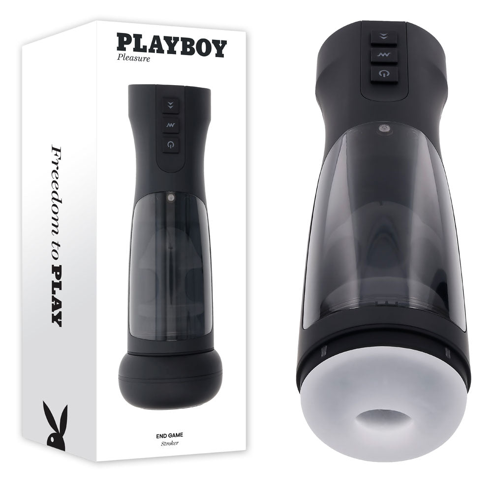 Playboy Pleasure END GAME - USB Rechargeable Vibrating & Self Sanitising Stroker - Hush Store Sydney 