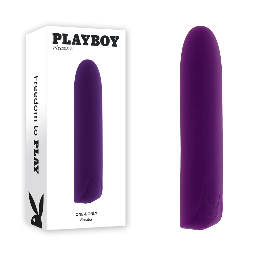 Playboy Pleasure ONE & ONLY - Purple 12 cm USB Rechargeable Bullet - Hush Store Sydney 