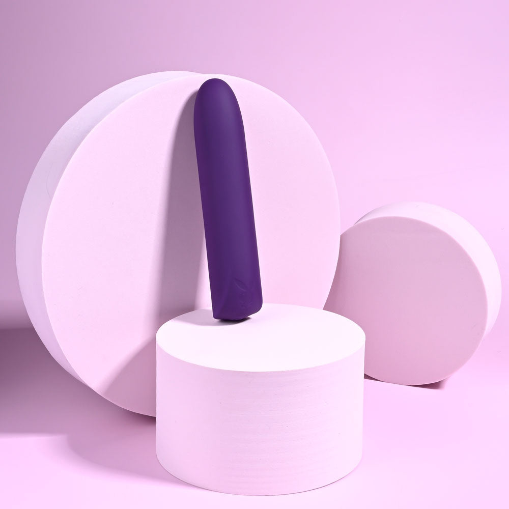 Playboy Pleasure ONE & ONLY - Purple 12 cm USB Rechargeable Bullet - Hush Store Sydney 