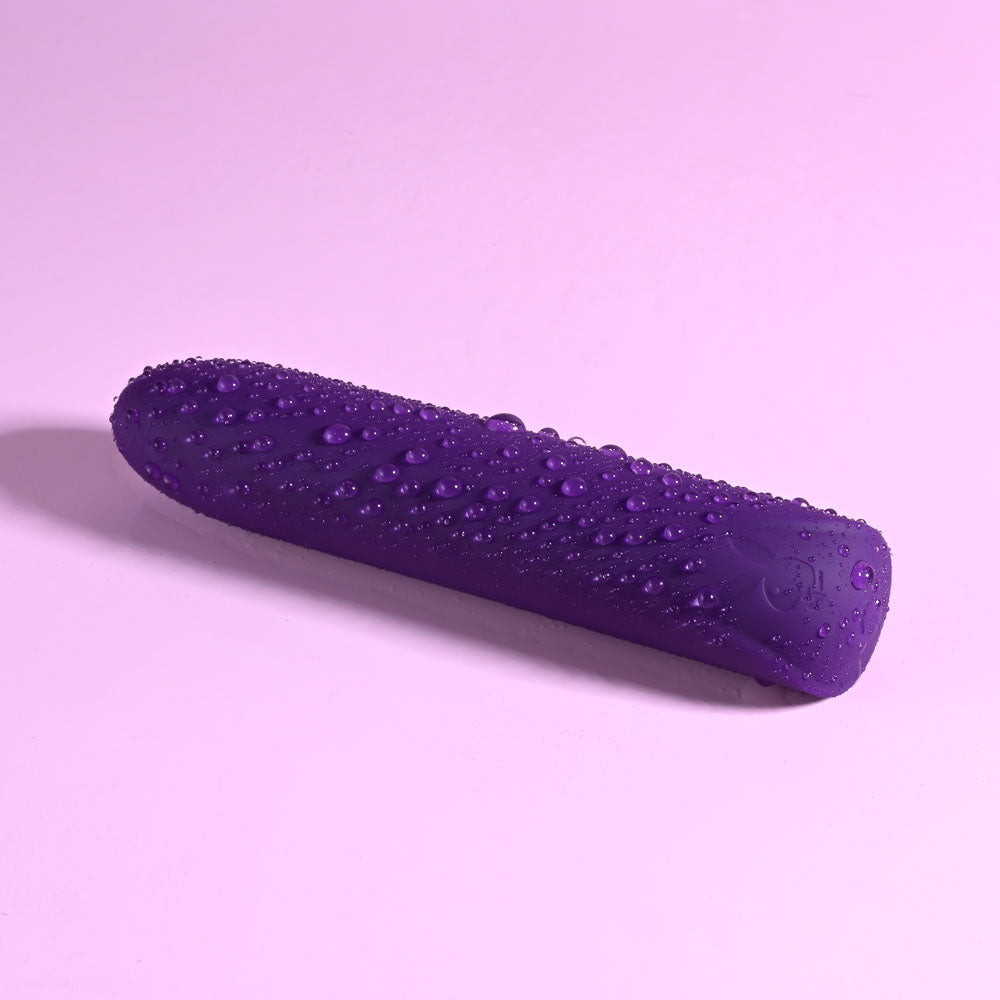 Playboy Pleasure ONE & ONLY - Purple 12 cm USB Rechargeable Bullet - Hush Store Sydney 