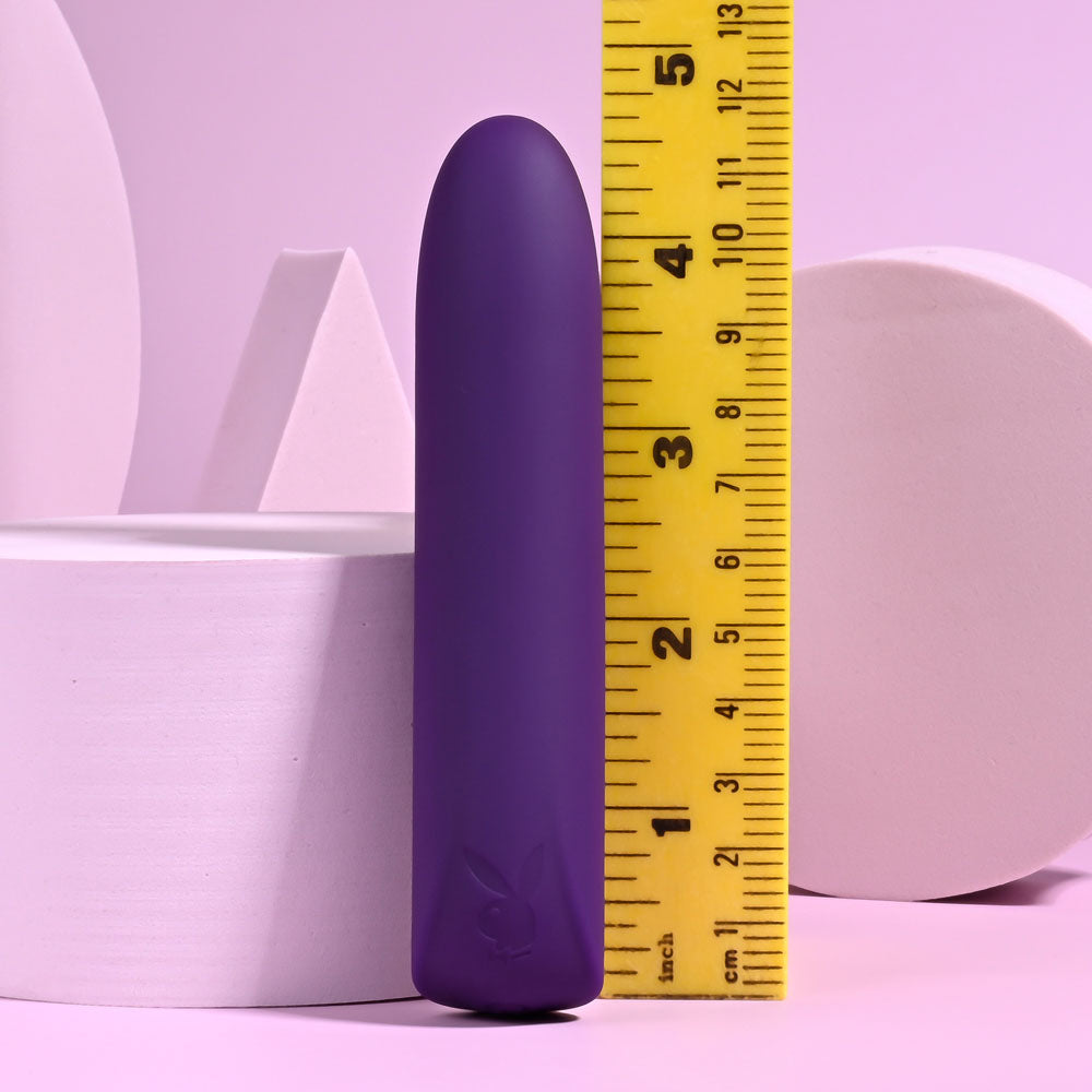 Playboy Pleasure ONE & ONLY - Purple 12 cm USB Rechargeable Bullet - Hush Store Sydney 
