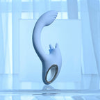 Playboy Pleasure SAPPHIRE SKY - Blue 21.6 cm USB Rechargeable Vibrator with Double Tongue Stimulator