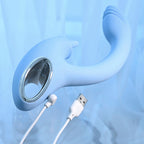 Playboy Pleasure SAPPHIRE SKY - Blue 21.6 cm USB Rechargeable Vibrator with Double Tongue Stimulator