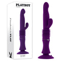 Playboy Pleasure HOPPY ENDING - Purple 29.2 cm USB Rechargeable Thrusting Rabbit Vibrator - Hush Store Sydney 