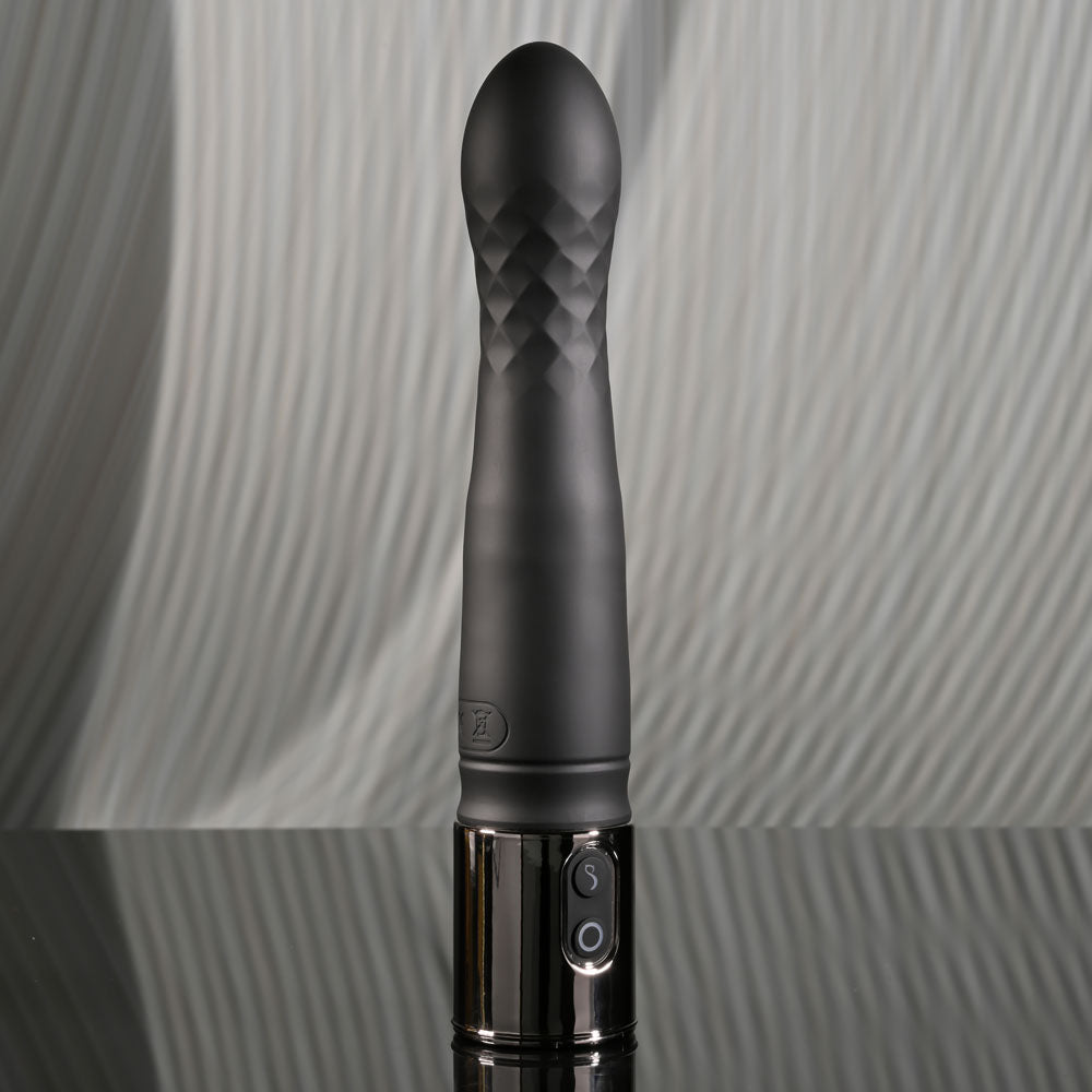 Playboy Pleasure PLEASURE ZONE - Black 21.4 cm Rechargeable Vibrator with USB Charging Dock - Hush Store Sydney 
