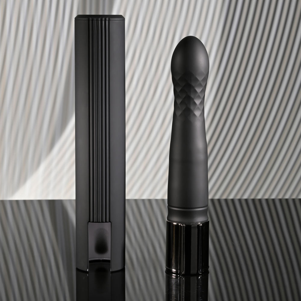 Playboy Pleasure PLEASURE ZONE - Black 21.4 cm Rechargeable Vibrator with USB Charging Dock - Hush Store Sydney 