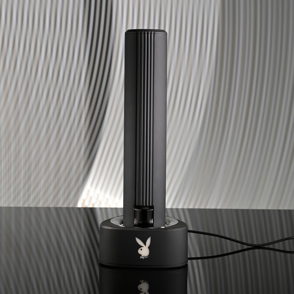 Playboy Pleasure PLEASURE ZONE - Black 21.4 cm Rechargeable Vibrator with USB Charging Dock - Hush Store Sydney 