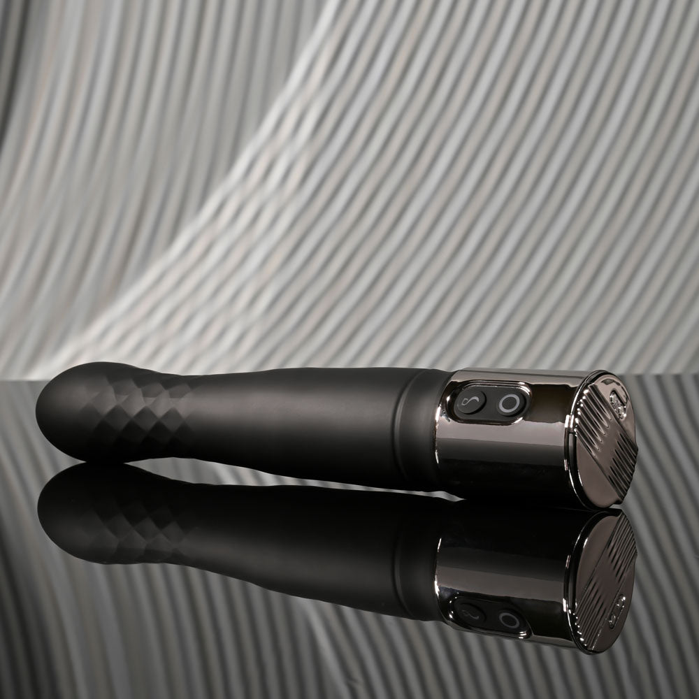 Playboy Pleasure PLEASURE ZONE - Black 21.4 cm Rechargeable Vibrator with USB Charging Dock - Hush Store Sydney 