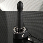 Playboy Pleasure PLEASURE ZONE - Black 21.4 cm Rechargeable Vibrator with USB Charging Dock - Hush Store Sydney 