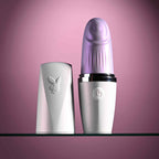 Playboy Pleasure GETAWAY - White/Purple 14.2 cm USB Rechargeable Tapping Stimulator - Hush Store Sydney 