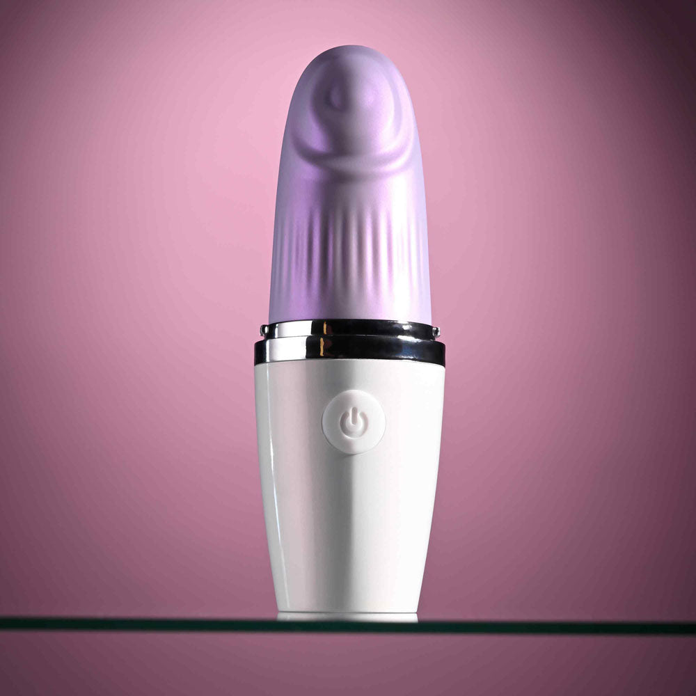 Playboy Pleasure GETAWAY - White/Purple 14.2 cm USB Rechargeable Tapping Stimulator - Hush Store Sydney 