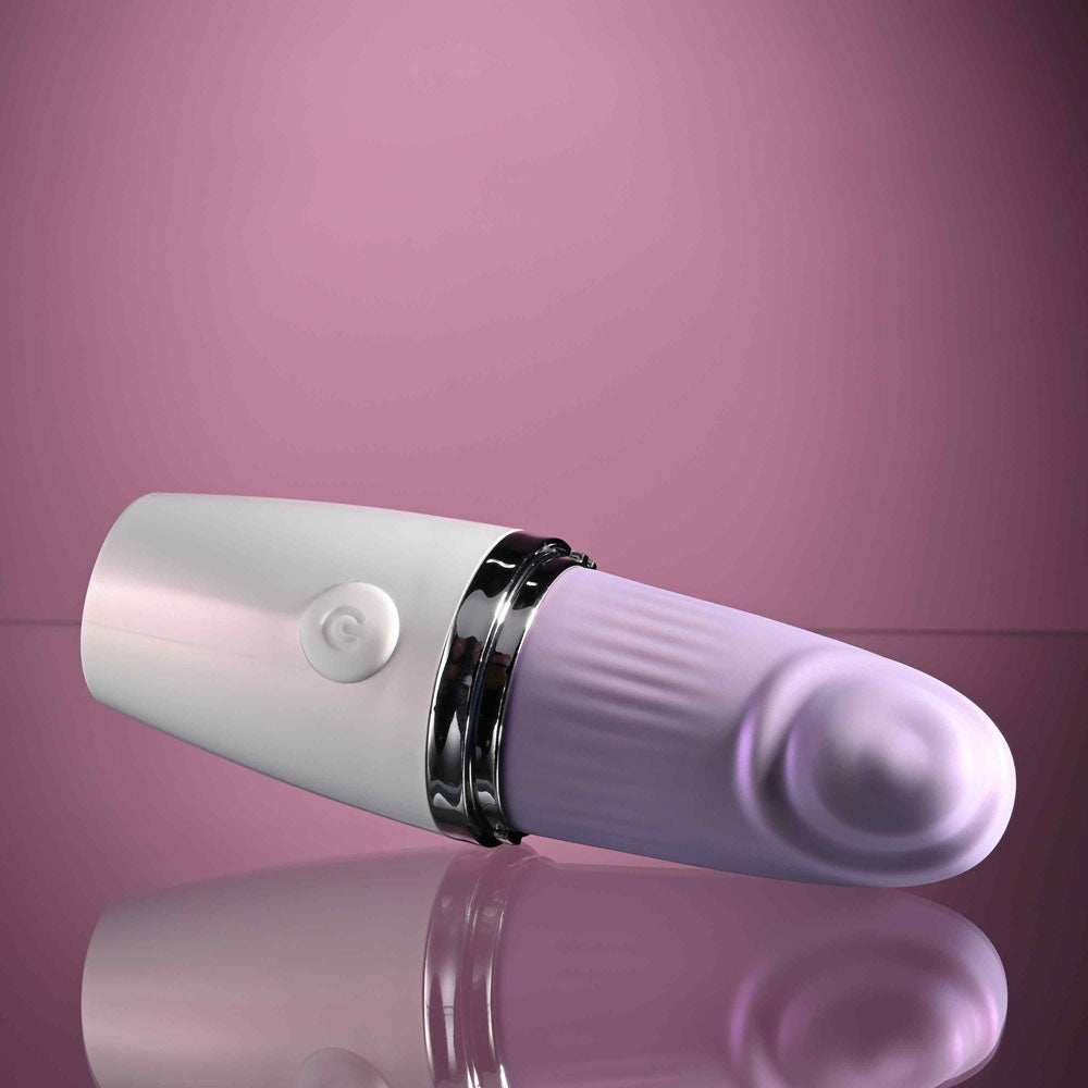 Playboy Pleasure GETAWAY - White/Purple 14.2 cm USB Rechargeable Tapping Stimulator - Hush Store Sydney 