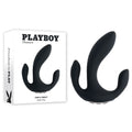 Playboy Pleasure TRIPLE THREAT - Black USB Rechargeable Triple Probe Vibrator - Hush Store Sydney 