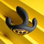 Playboy Pleasure TRIPLE THREAT - Black USB Rechargeable Triple Probe Vibrator - Hush Store Sydney 