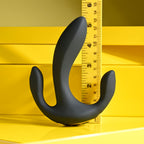 Playboy Pleasure TRIPLE THREAT - Black USB Rechargeable Triple Probe Vibrator - Hush Store Sydney 