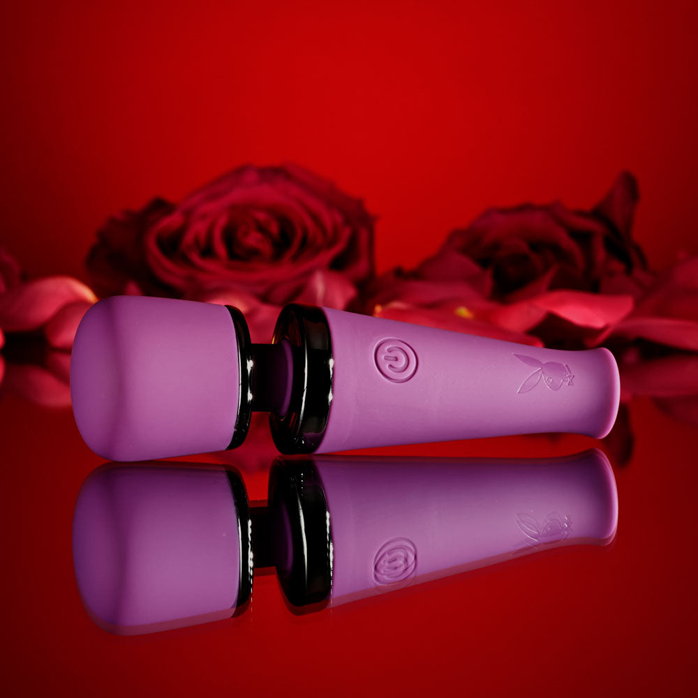 Playboy Pleasure MIC DROP - Purple 11.4 cm USB Rechargeable Vibrating Mini Massage Wand - Hush Store Sydney 