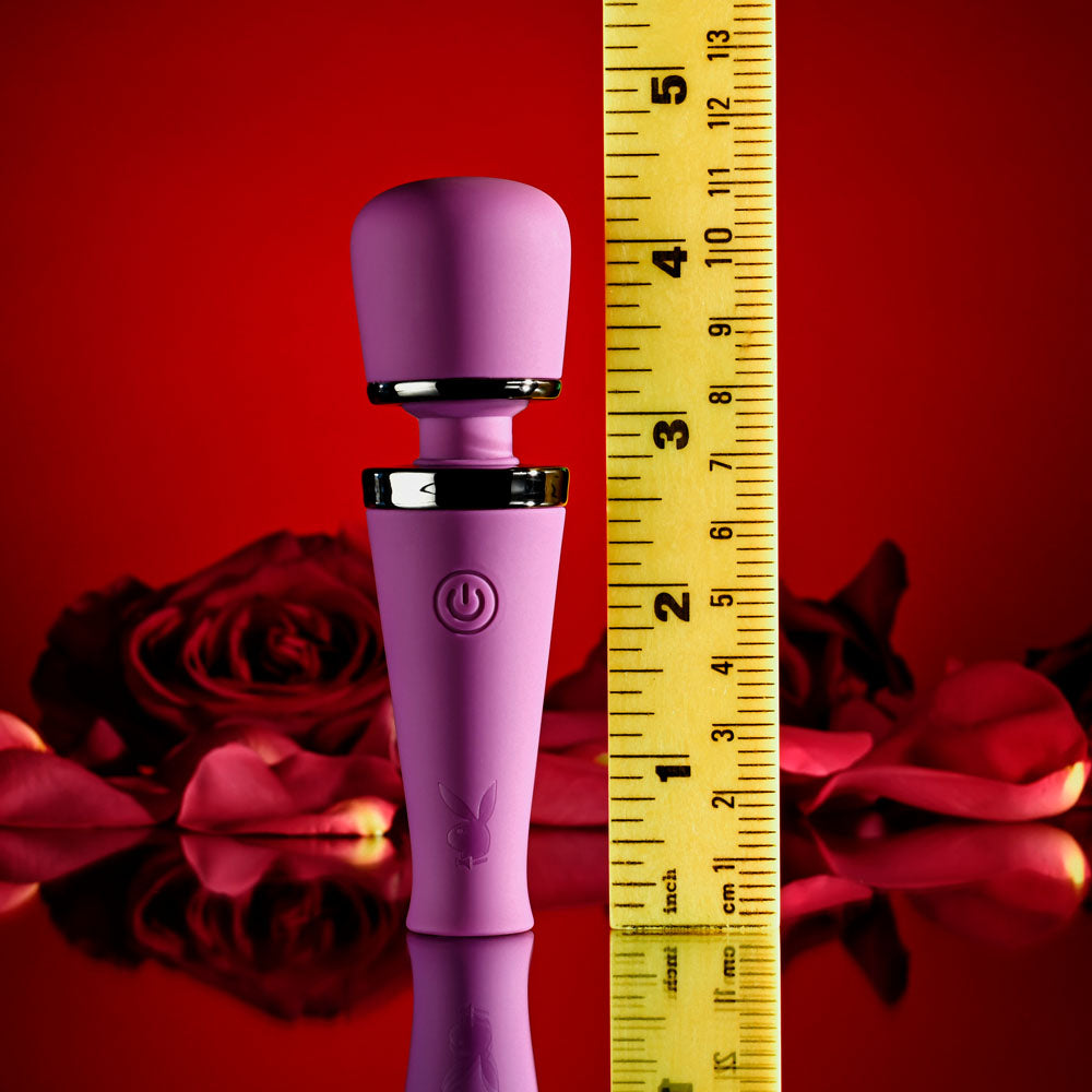 Playboy Pleasure MIC DROP - Purple 11.4 cm USB Rechargeable Vibrating Mini Massage Wand - Hush Store Sydney 