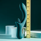 Playboy Pleasure HARMONY - Blue 22.9 cm USB Rechargeable Vibrator with Clitoral Flicker - Hush Store Sydney 
