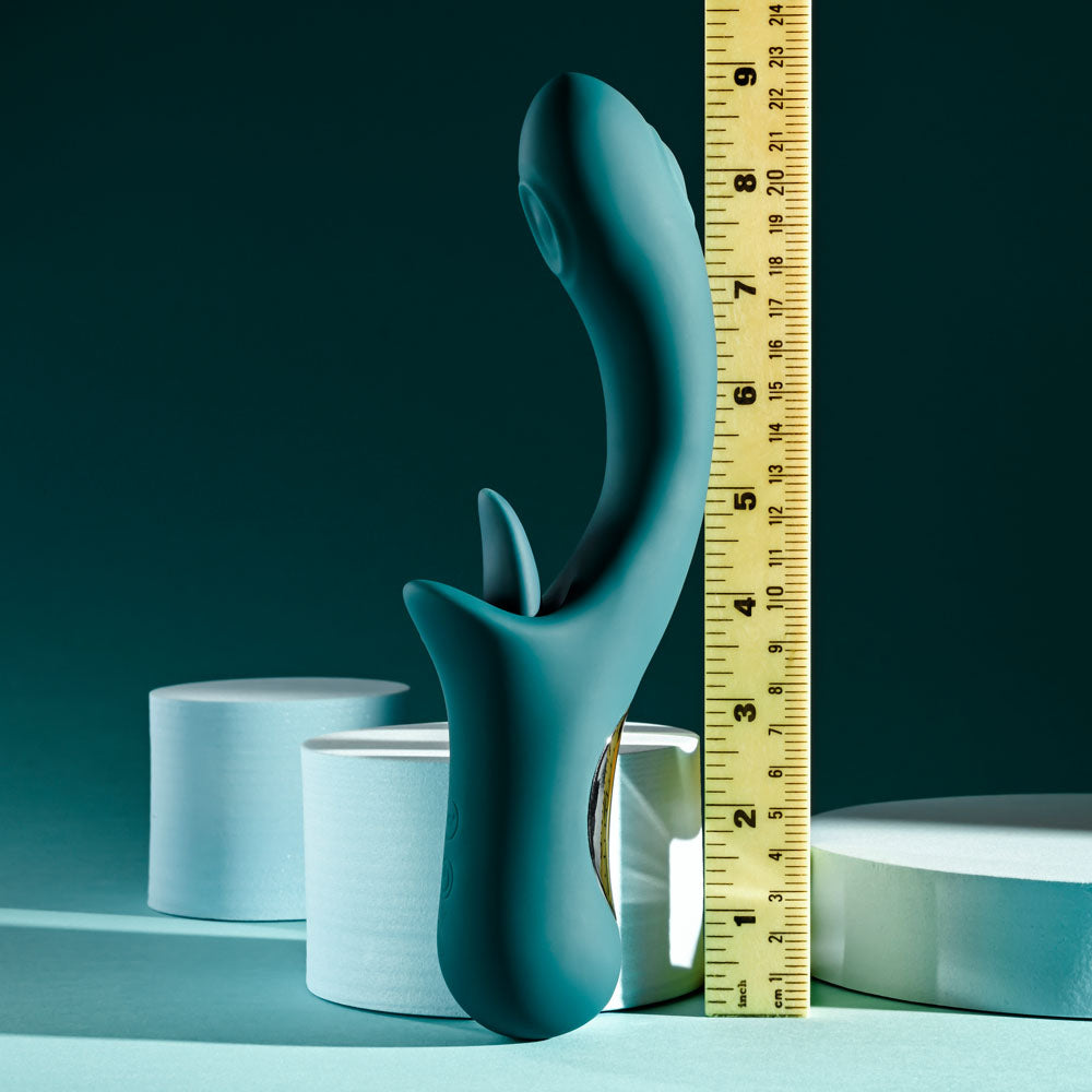 Playboy Pleasure HARMONY - Blue 22.9 cm USB Rechargeable Vibrator with Clitoral Flicker - Hush Store Sydney 