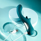 Playboy Pleasure HARMONY - Blue 22.9 cm USB Rechargeable Vibrator with Clitoral Flicker - Hush Store Sydney 