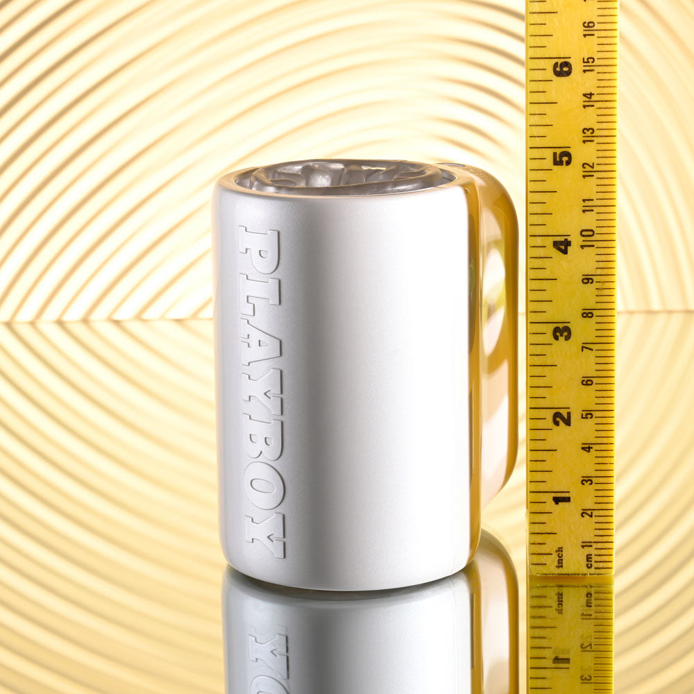 Playboy Pleasure SPIN DOCTOR - White USB Rechargeable Vibrating & Spinning Stroker - Hush Store Sydney 