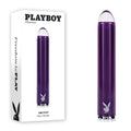 Playboy Pleasure AMETHYST - Purple 12.4 cm USB Rechargeable Glass Tipped Mini Vibrator - Hush Store Sydney 