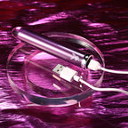 Playboy Pleasure AMETHYST - Purple 12.4 cm USB Rechargeable Glass Tipped Mini Vibrator - Hush Store Sydney 