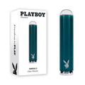 Playboy Pleasure EMERALD - Blue 9.1 cm USB Rechargeable Glass Tipped Bullet - Hush Store Sydney 
