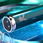 Playboy Pleasure EMERALD - Blue 9.1 cm USB Rechargeable Glass Tipped Bullet