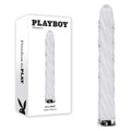 Playboy Pleasure IN A TWIST - White Glass 17.5 cm USB Rechargeable Vibrator - Hush Store Sydney 