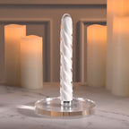 Playboy Pleasure IN A TWIST - White Glass 17.5 cm USB Rechargeable Vibrator - Hush Store Sydney 
