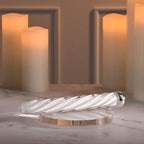 Playboy Pleasure IN A TWIST - White Glass 17.5 cm USB Rechargeable Vibrator - Hush Store Sydney 