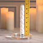 Playboy Pleasure IN A TWIST - White Glass 17.5 cm USB Rechargeable Vibrator - Hush Store Sydney 
