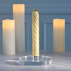 Playboy Pleasure TWIST OF FATE - Yellow Glass 17.5 cm USB Rechargeable Vibrator - Hush Store Sydney 