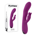 Playboy Pleasure BUSY BUNNY - Purple 22.6 cm USB Rechargeable Rabbit Vibrator with Tapping Shaft